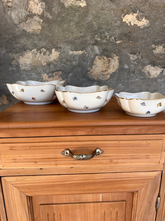 Trio de saladier en porcelaine De Raymonde à Zoé