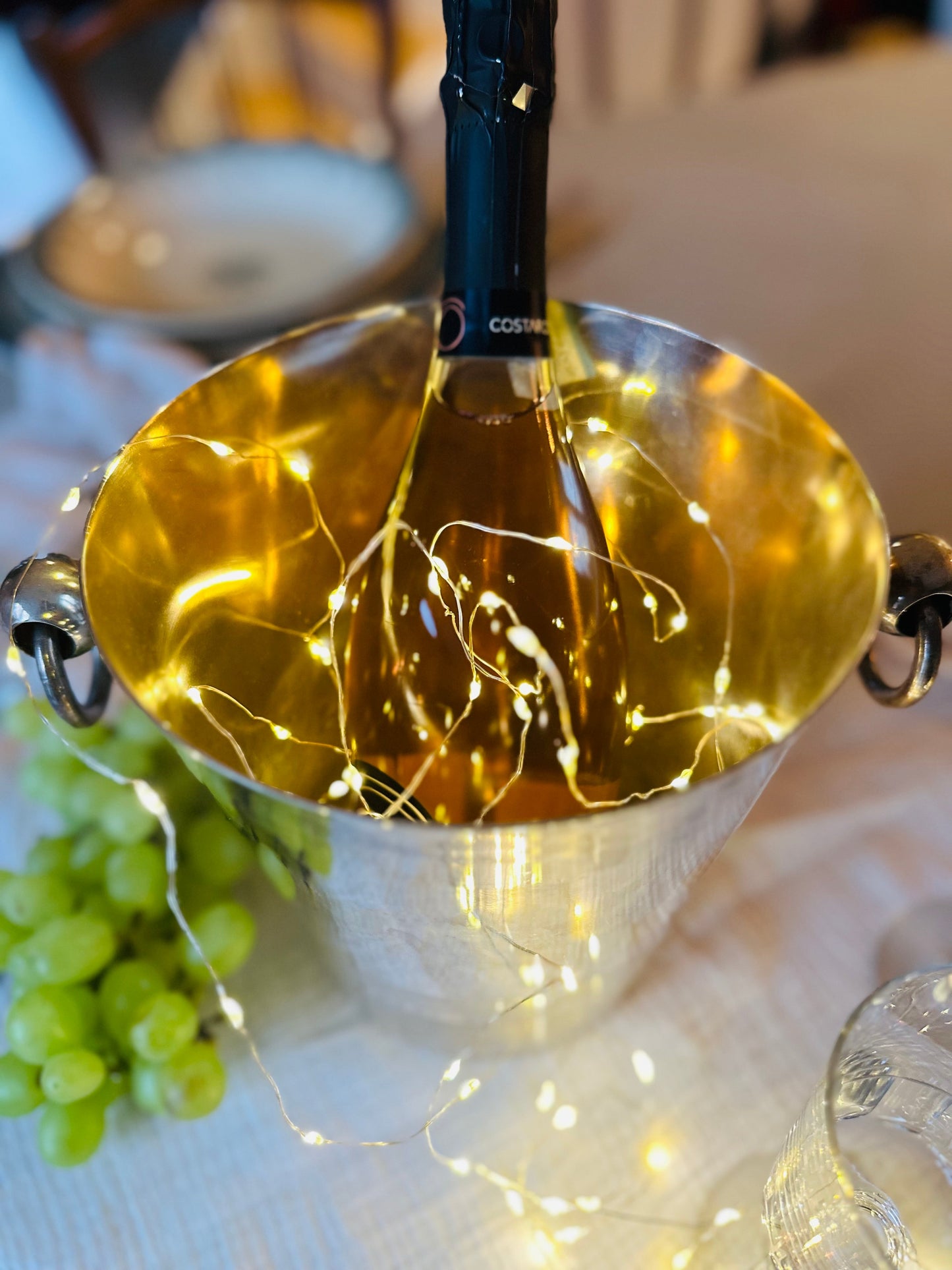 Seau à champagne en métal argenté De Raymonde à Zoé