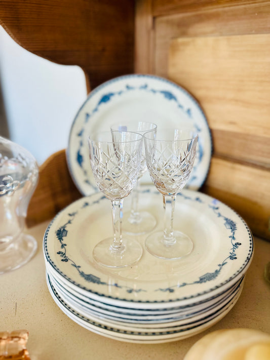 Ensemble de 6 verres à liqueur cristal taillé