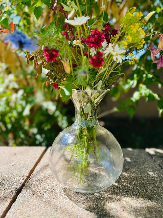 Très grand vase boule en verre transparent De Raymonde à Zoé