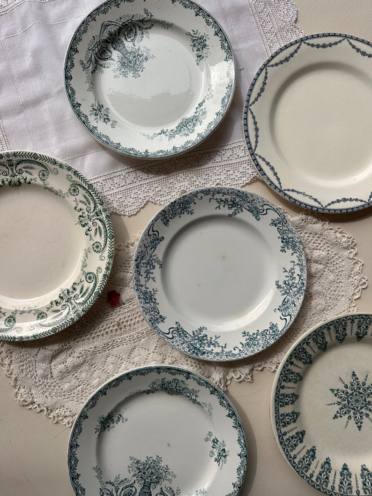 Ensemble de 6 assiettes plate terre de fer De Raymonde à Zoé