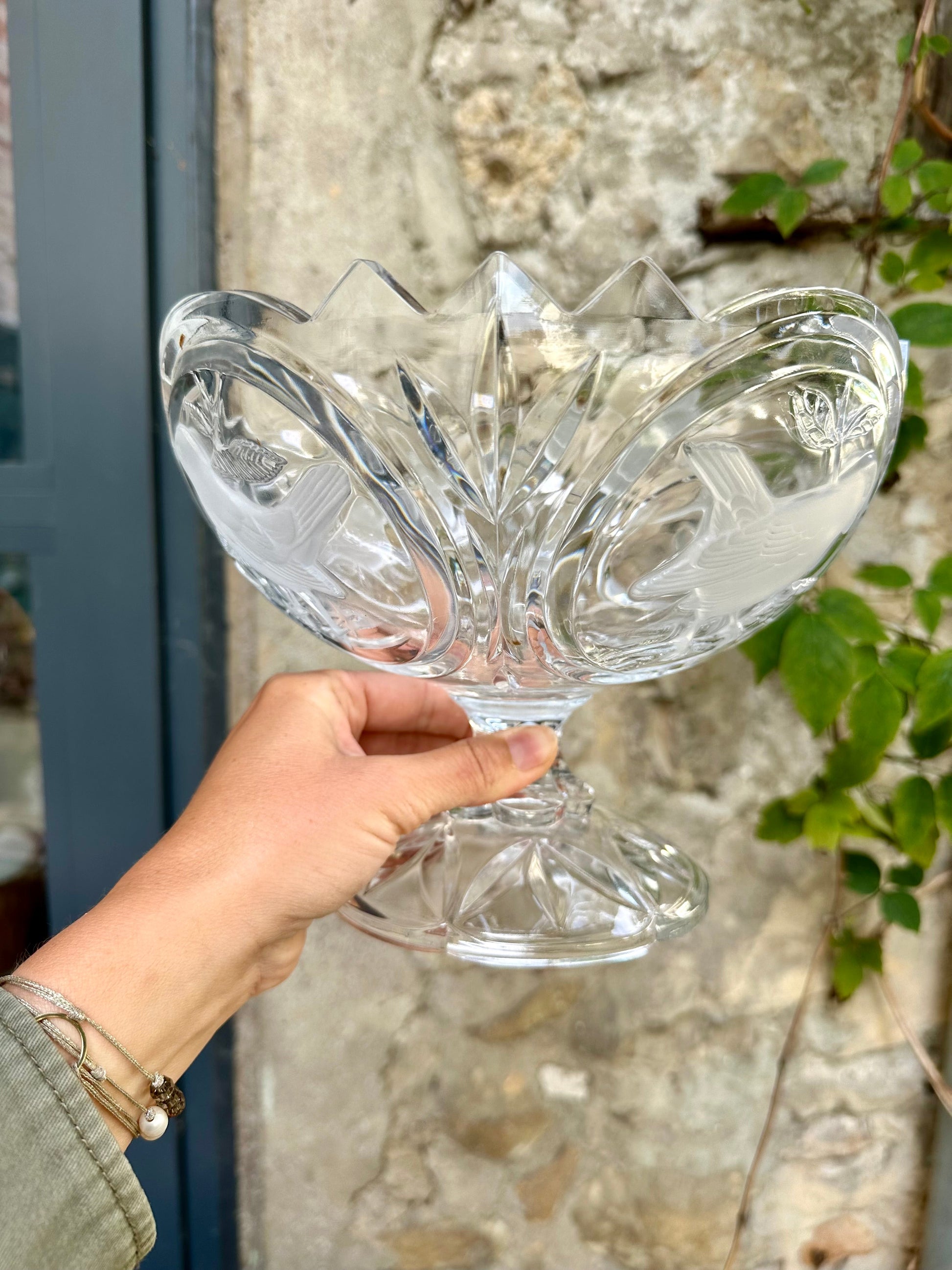 Ensemble grande coupe à fruits et 6 petites coupes en cristal De Raymonde à Zoé
