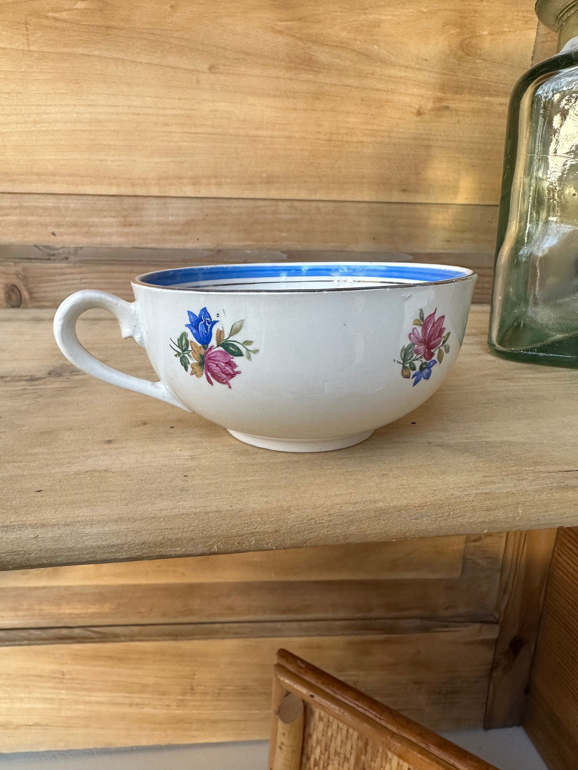 Tasse et soucoupe assortie faïence Sarreguemines De Raymonde à Zoé