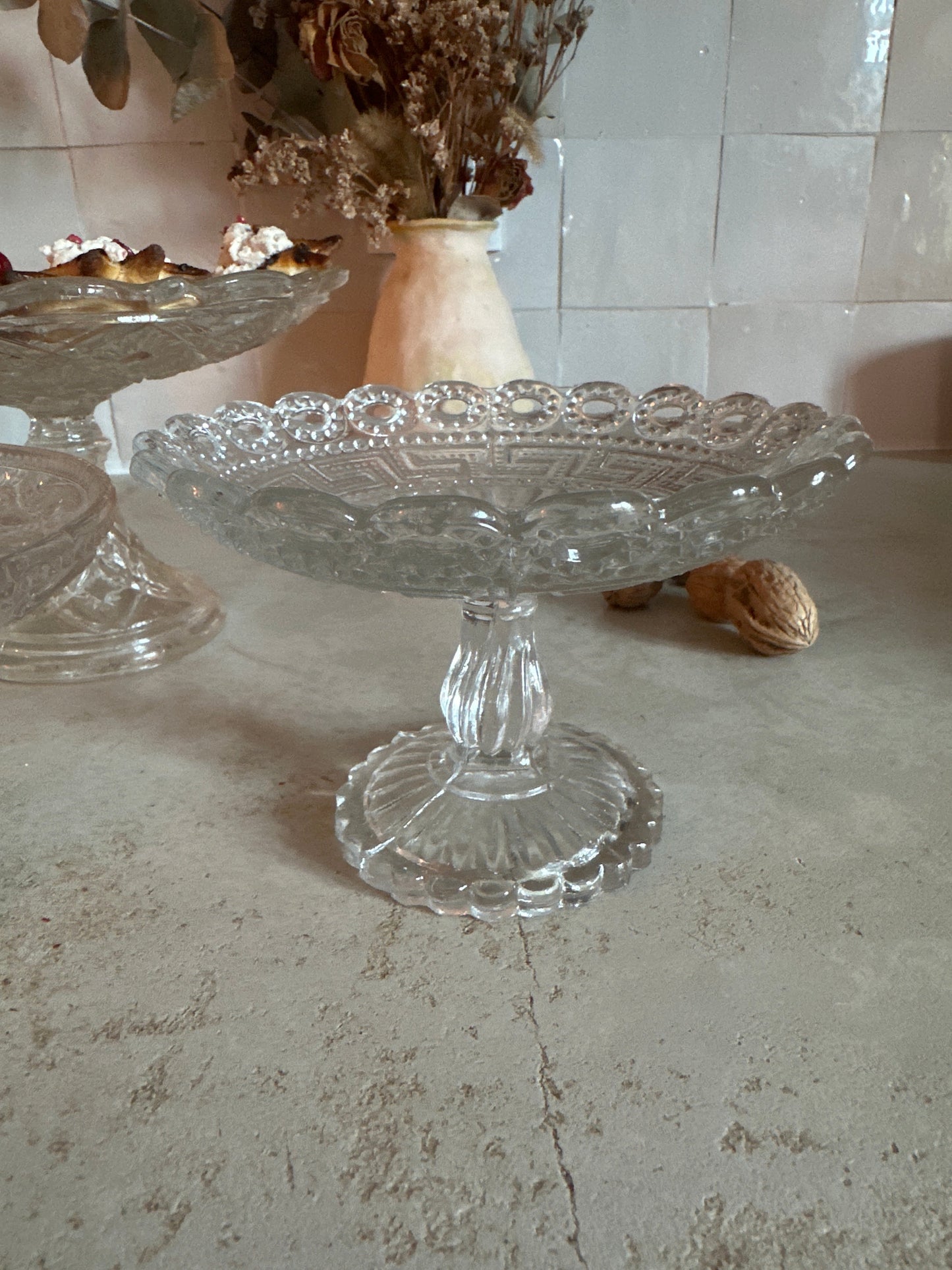 Petit compotier en verre moulé vintage De Raymonde à Zoé