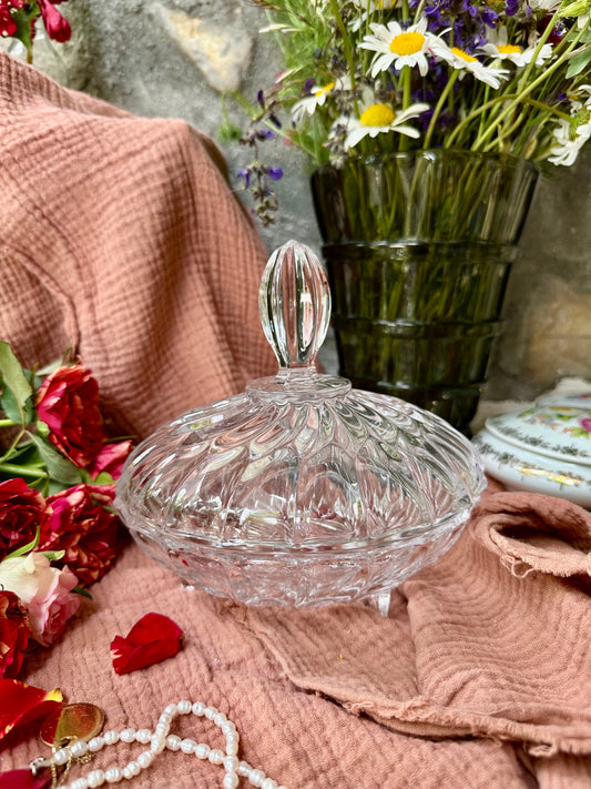Bonbonnière en cristal vintage -  grand modèle De Raymonde à Zoé