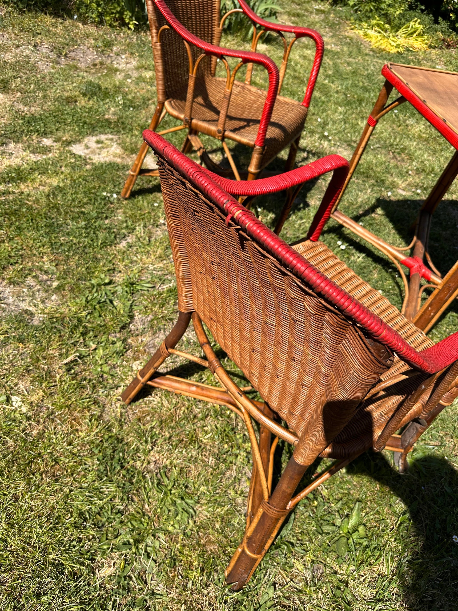 Salon de jardin en rotin vintage De Raymonde à Zoé