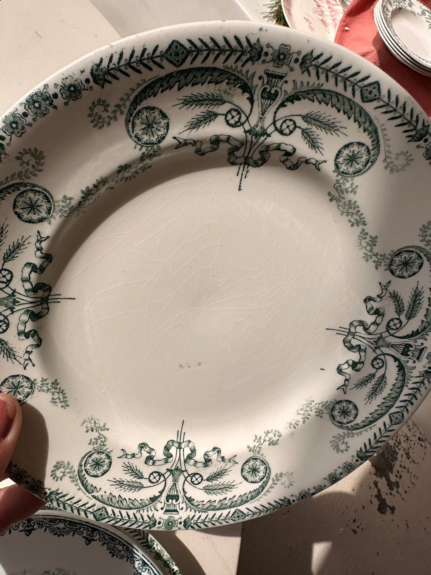 Ensemble de 7 assiettes à dessert Longwy De Raymonde à Zoé