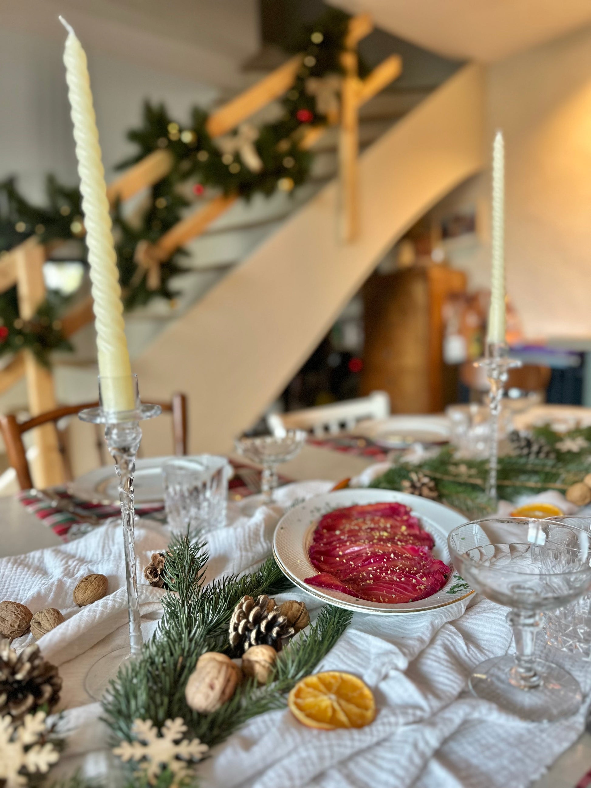 Duo de bougeoirs en verre torsadé De Raymonde à Zoé