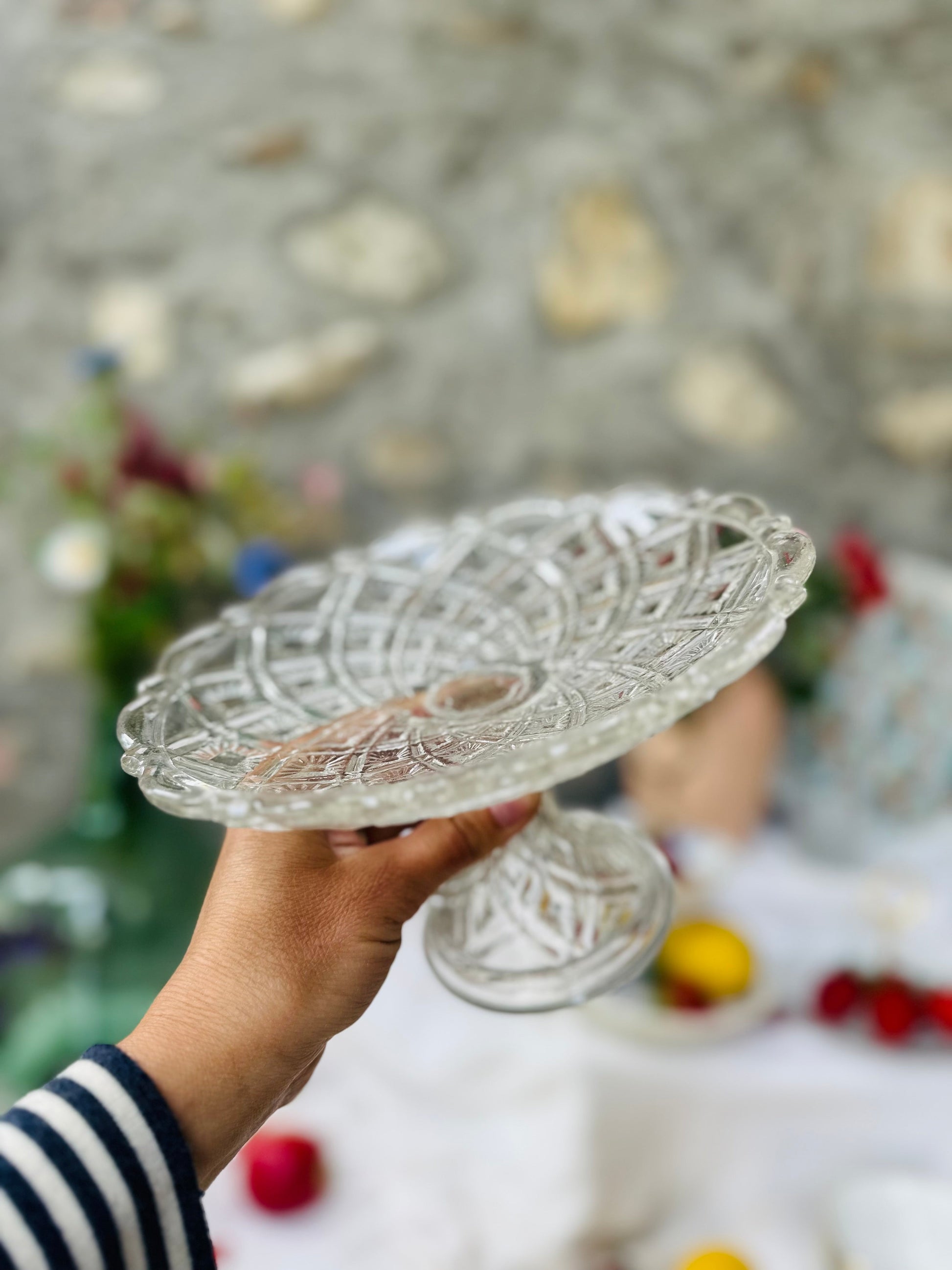 Compotier en verre moulé vintage De Raymonde à Zoé