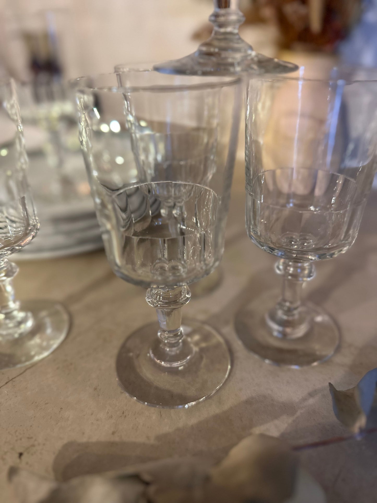 Ensemble de 7 verres à eau ou à vin en verre De Raymonde à Zoé