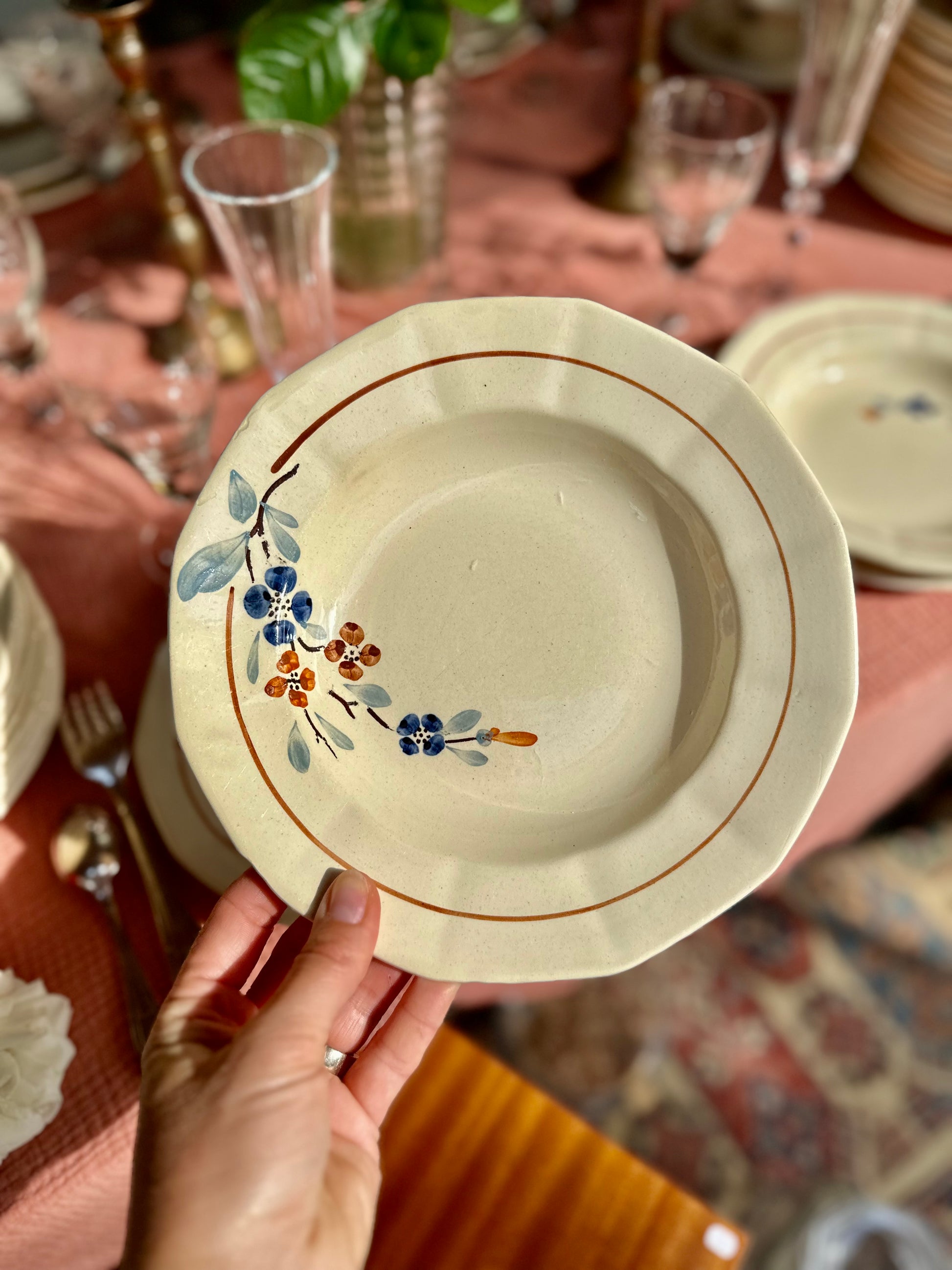 Ensemble de 9 assiettes creuses Sarreguemines De Raymonde à Zoé