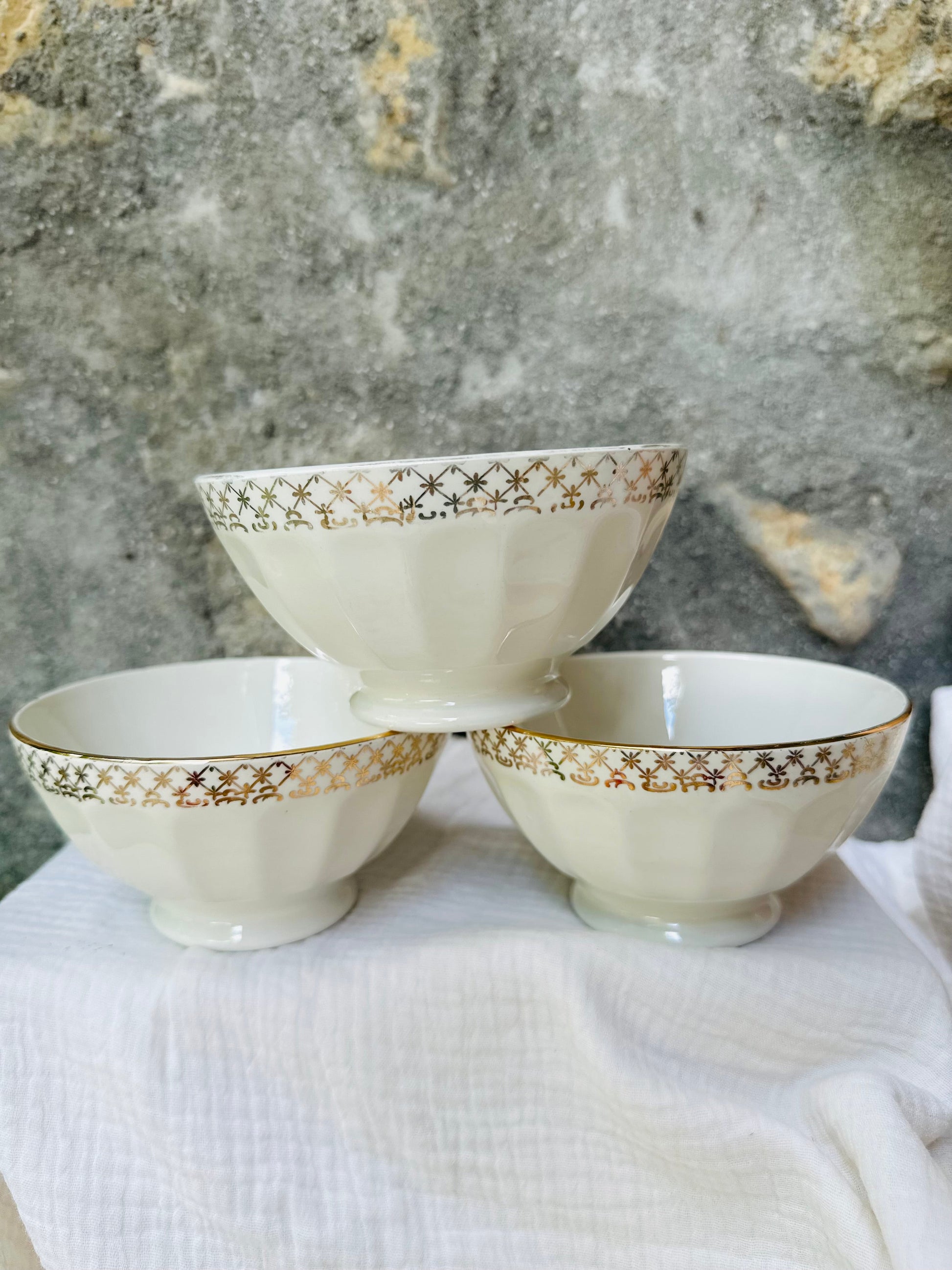 Ensemble de 3 bols vintage en faience De Raymonde à Zoé