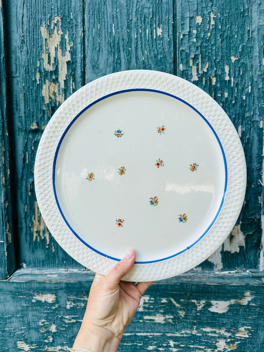 Grand plat à tarte en faience vintage De Raymonde à Zoé