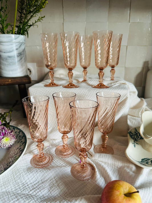 9 flûtes à champagne en verre Arcoroc Rosaline De Raymonde à Zoé
