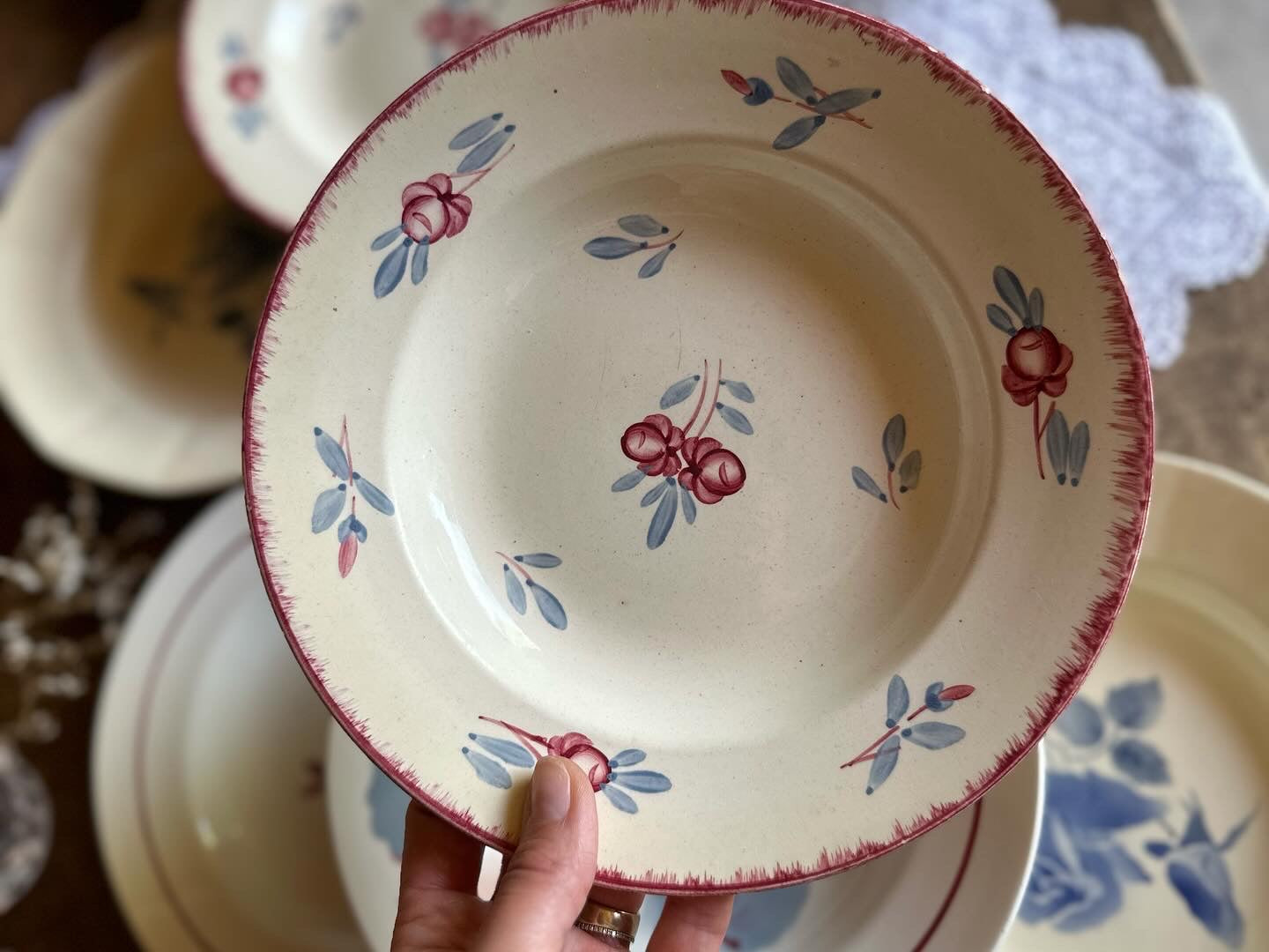 9 assiettes creuses Digoin et Sarreguemines De Raymonde à Zoé