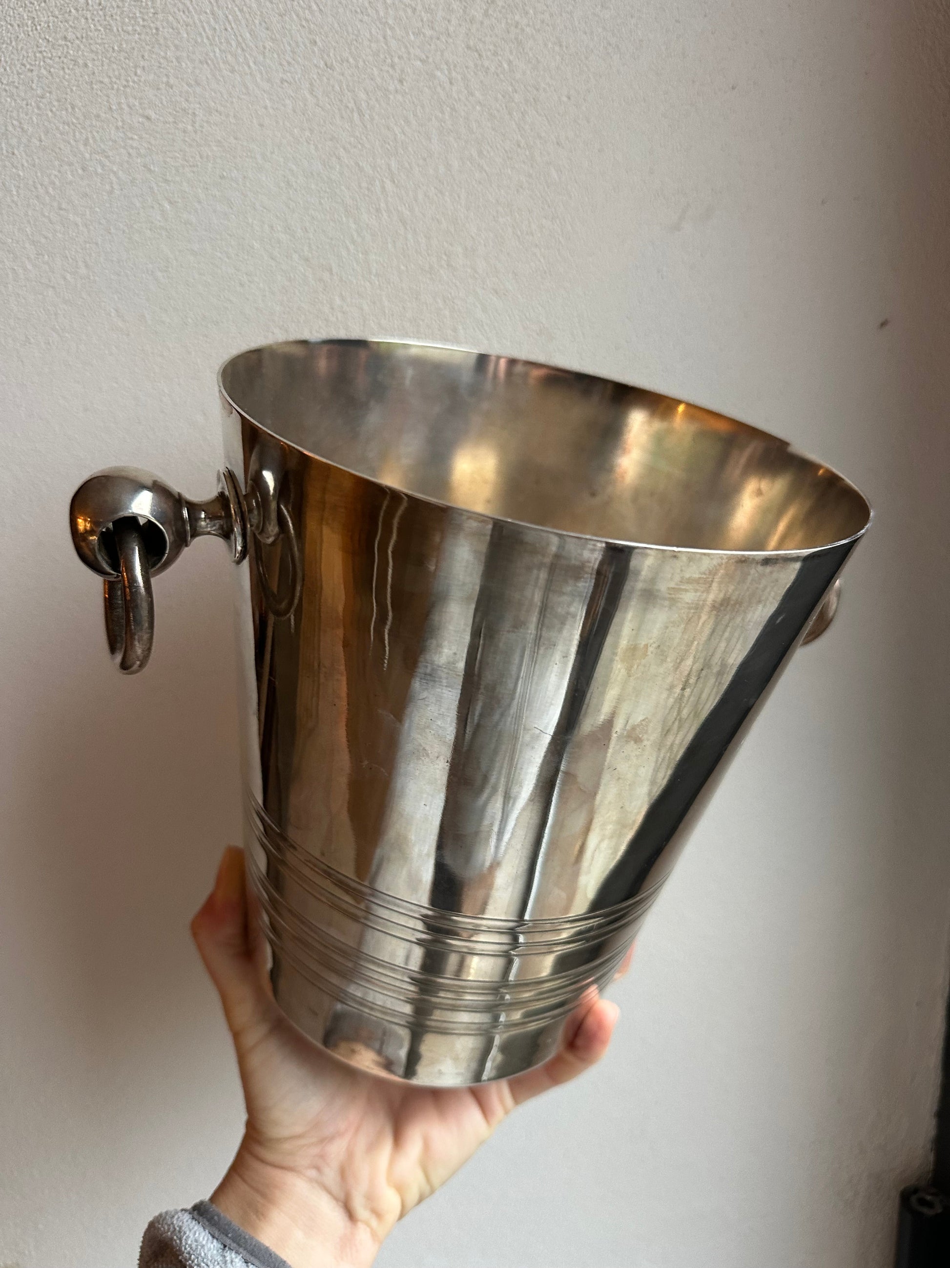 Seau à champagne en métal argenté De Raymonde à Zoé