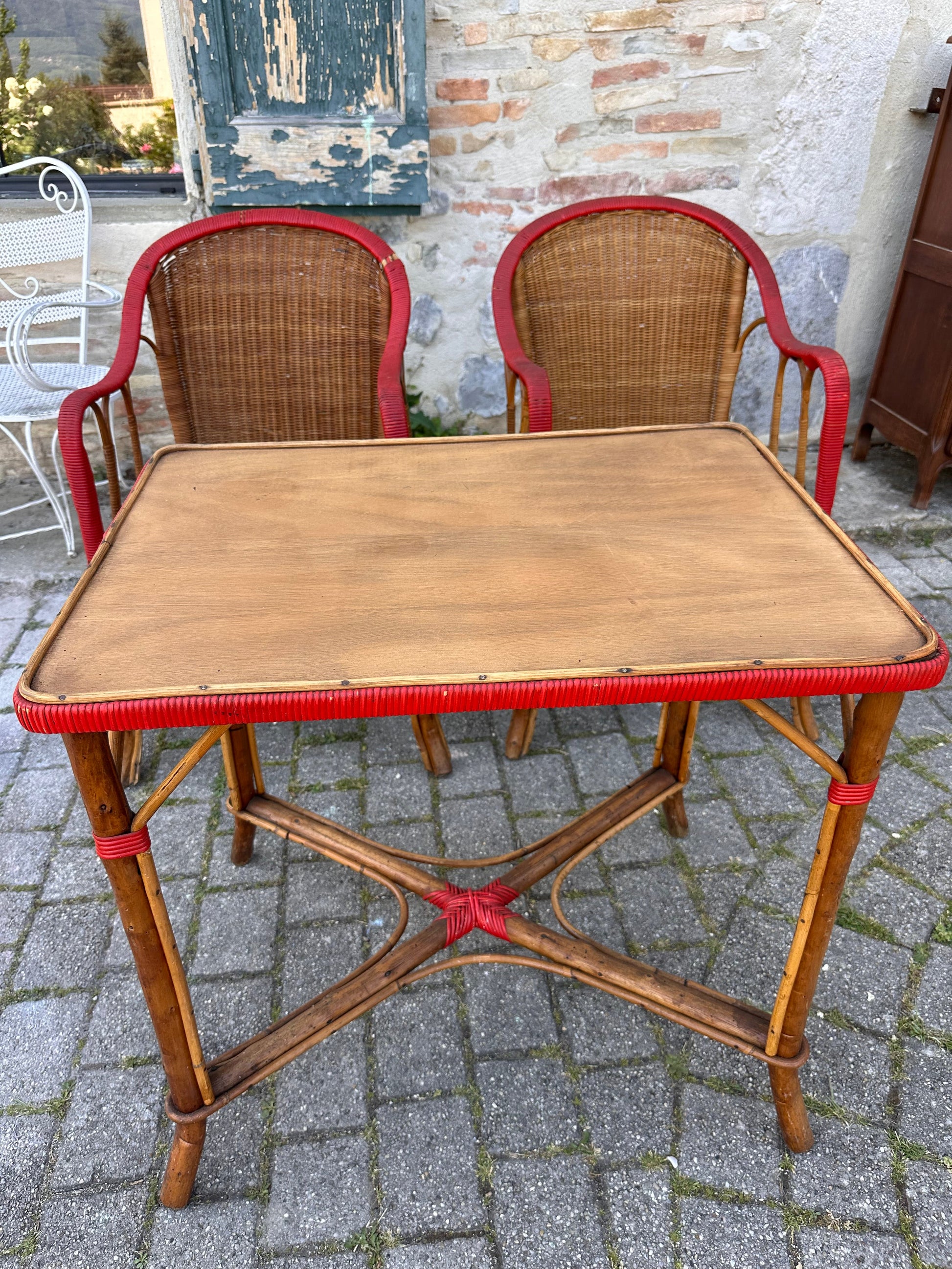 Salon de jardin en rotin vintage De Raymonde à Zoé