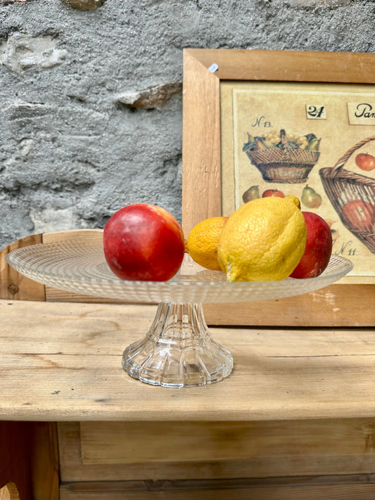 Plat sur pied en verre moulé De Raymonde à Zoé