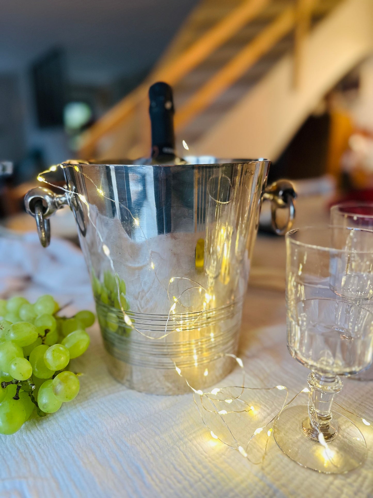 Seau à champagne en métal argenté De Raymonde à Zoé