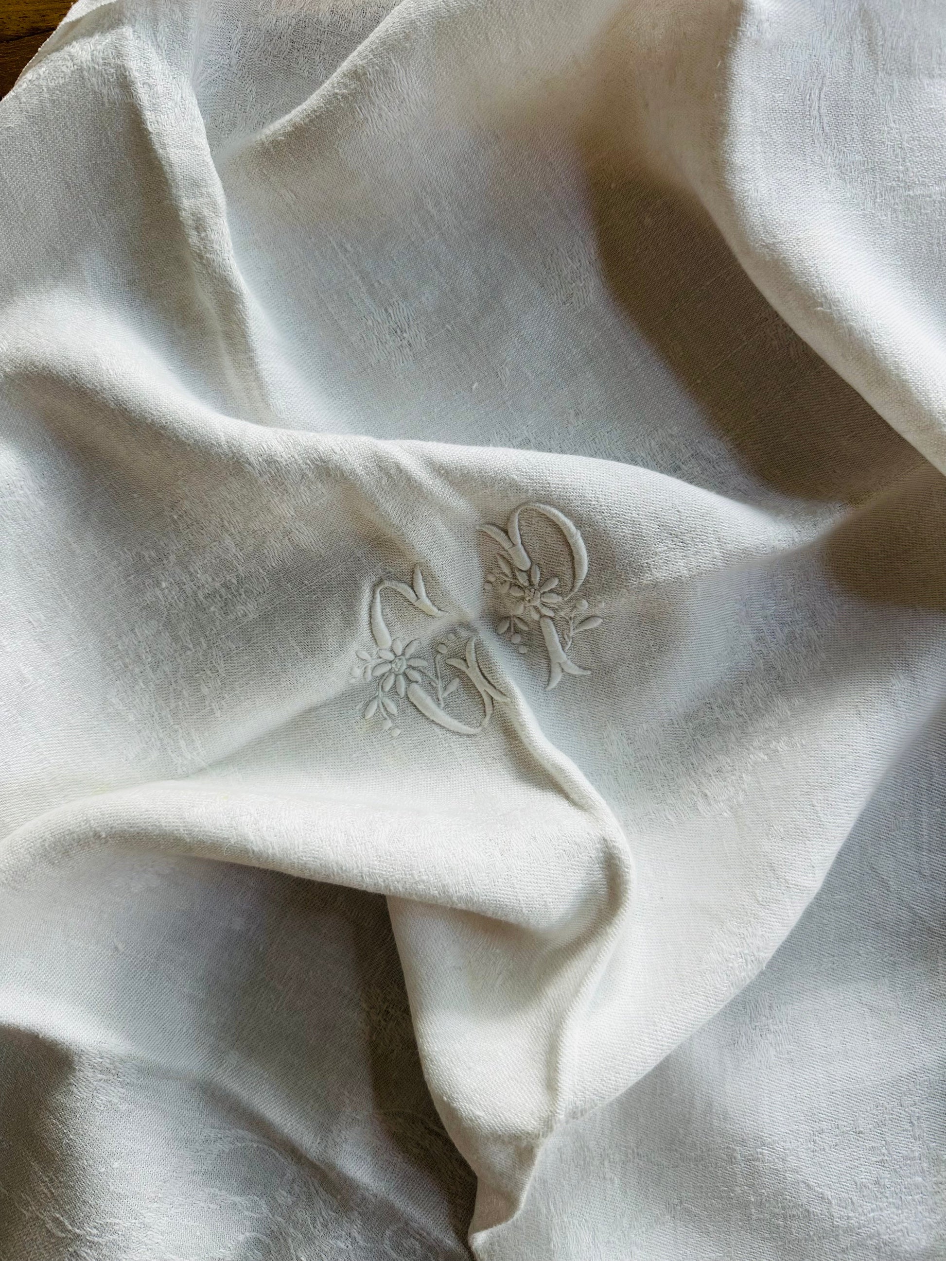 Ensemble de 7 serviettes de table en coton intiales "CP" De Raymonde à Zoé