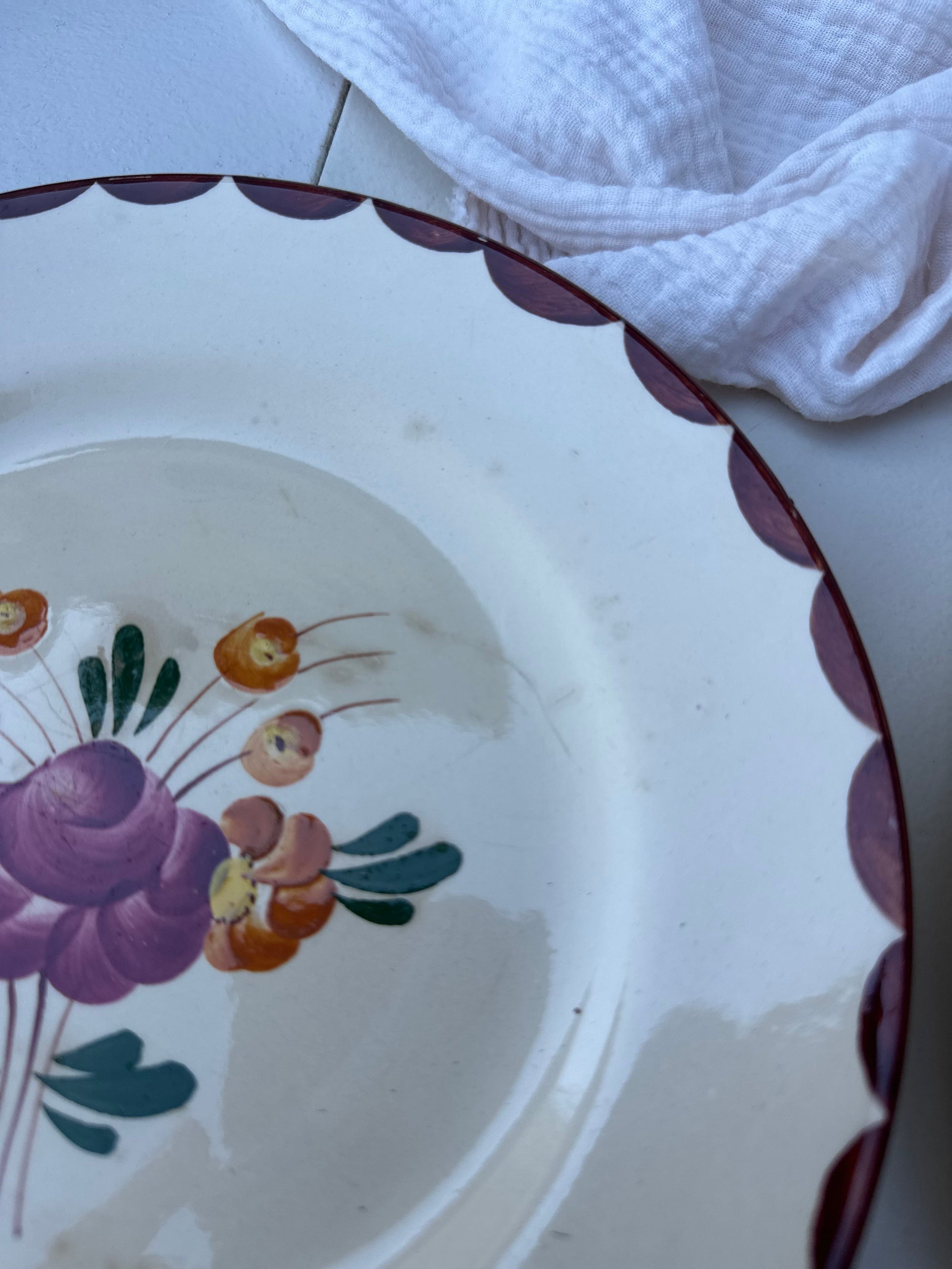 Ensemble de 6 assiettes plates Longchamp De Raymonde à Zoé
