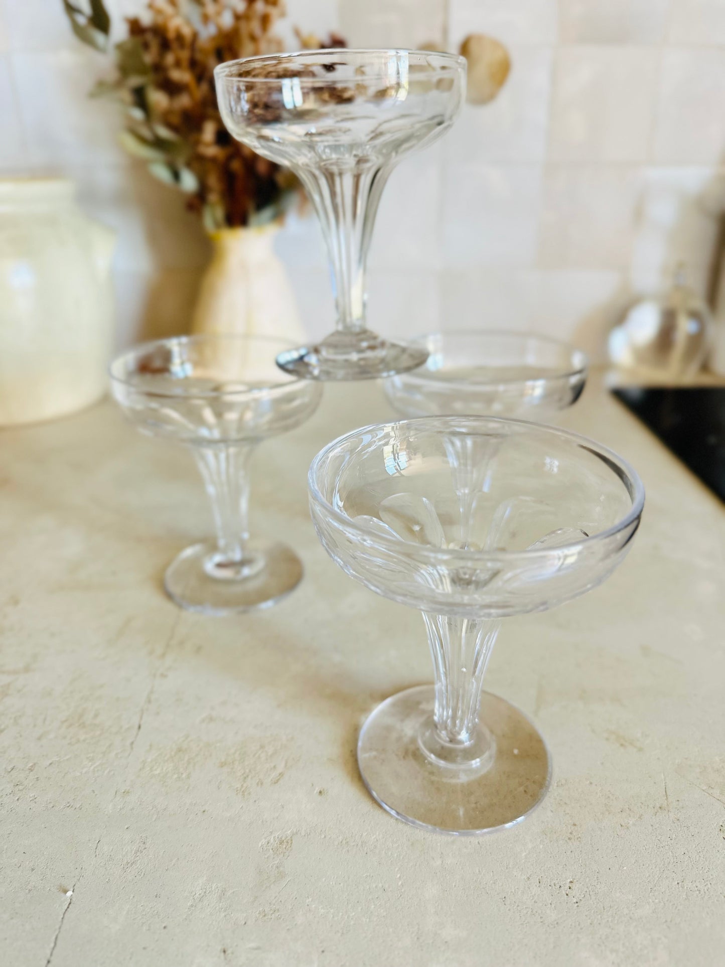 4 coupes à champagne en cristal Baccarat De Raymonde à Zoé