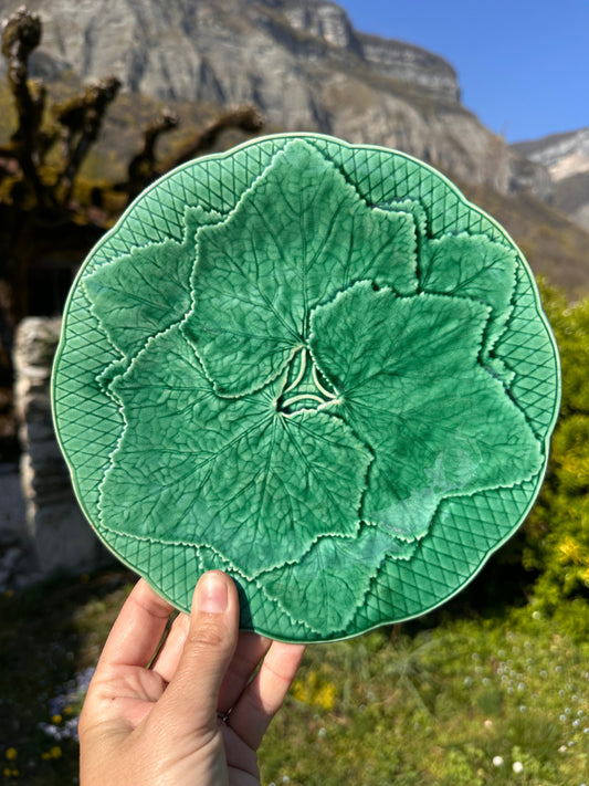 3 assiettes à dessert en barbotine feuille de vignes gien De Raymonde à Zoé
