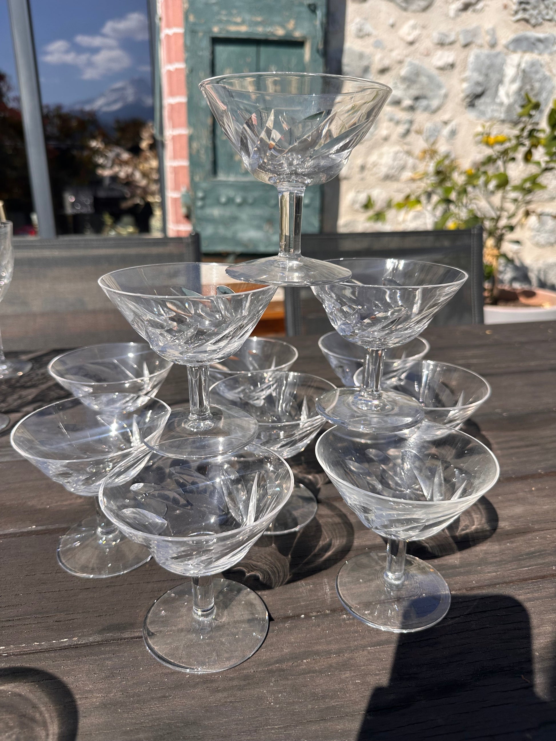 11 coupes à champagne en cristal St Louis De Raymonde à Zoé