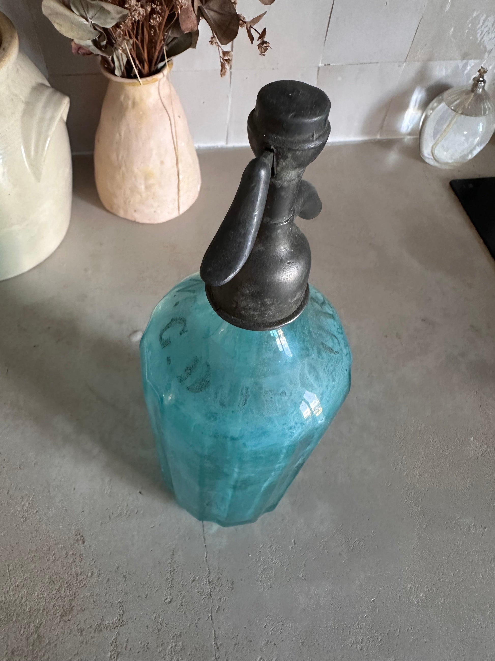 Siphon vintage bleu turquoise De Raymonde à Zoé