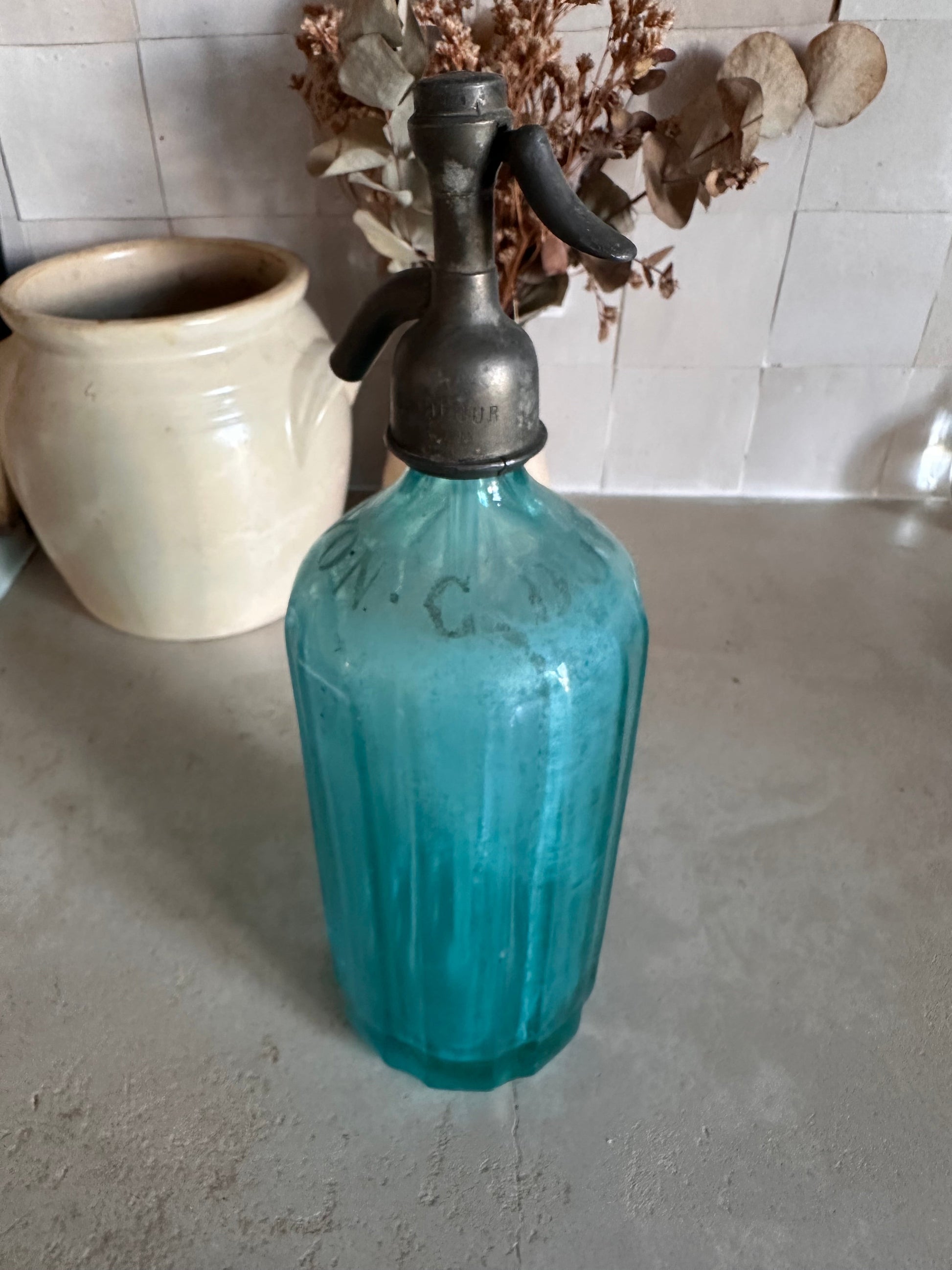 Siphon vintage bleu turquoise De Raymonde à Zoé