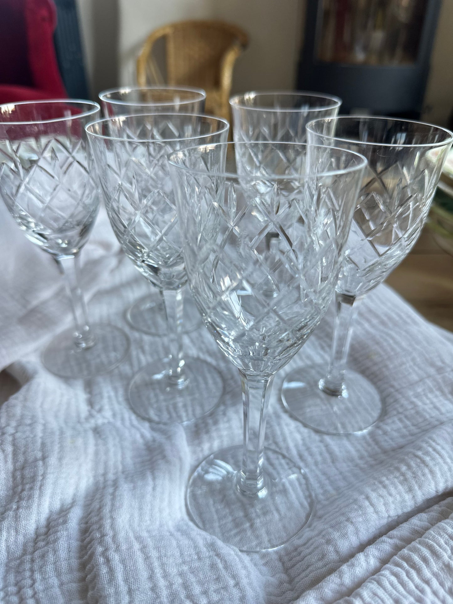 Ensemble de 6 verres à vin en cristal de Lorraine De Raymonde à Zoé
