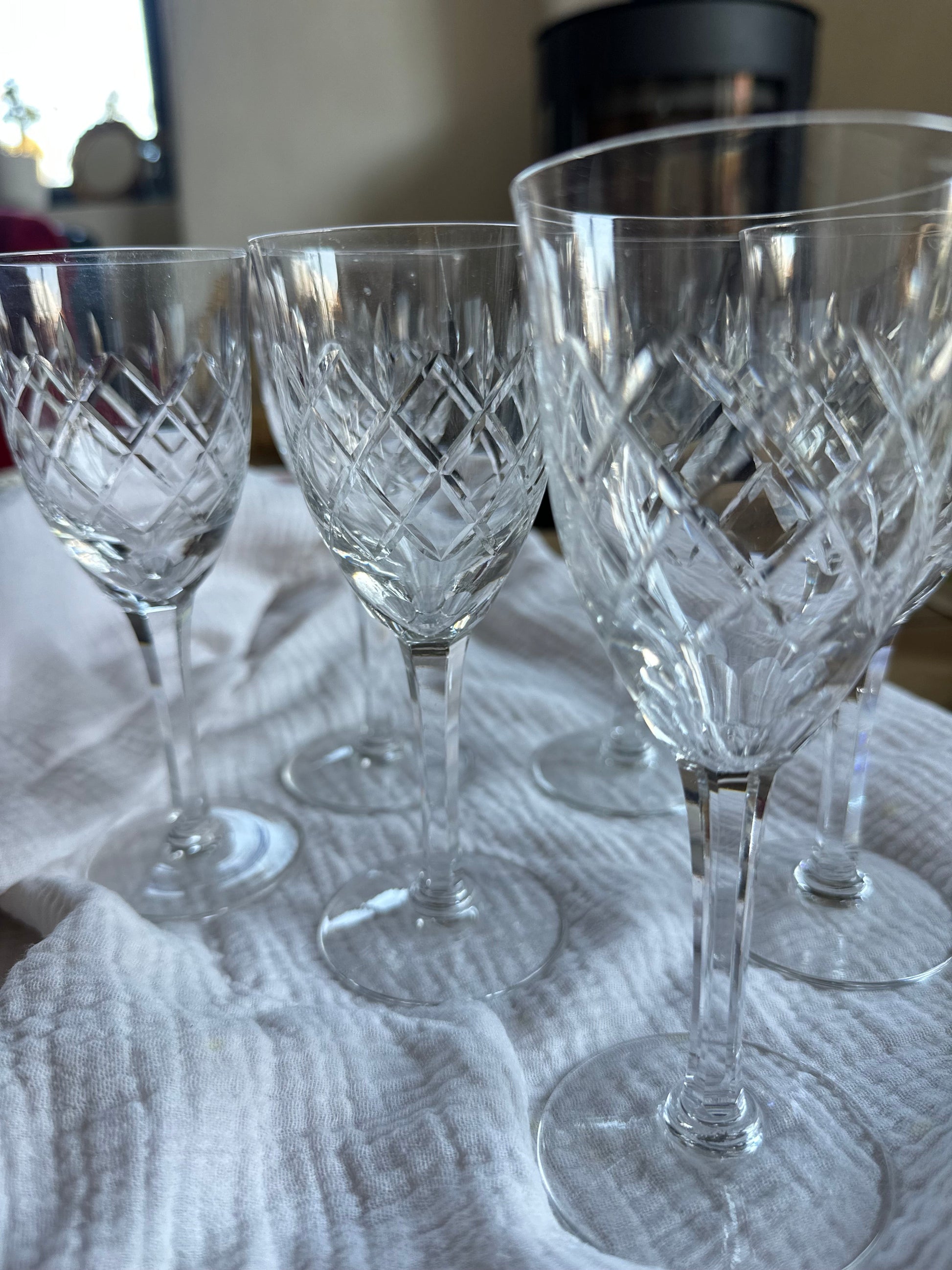 Ensemble de 6 verres à vin en cristal de Lorraine De Raymonde à Zoé