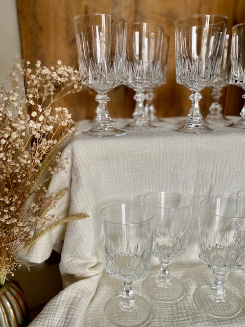 Ensemble de 9 verres à eau en cristal De Raymonde à Zoé