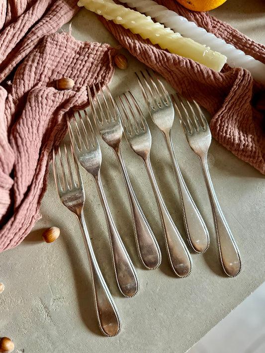 6 fourchettes en métal argenté De Raymonde à Zoé