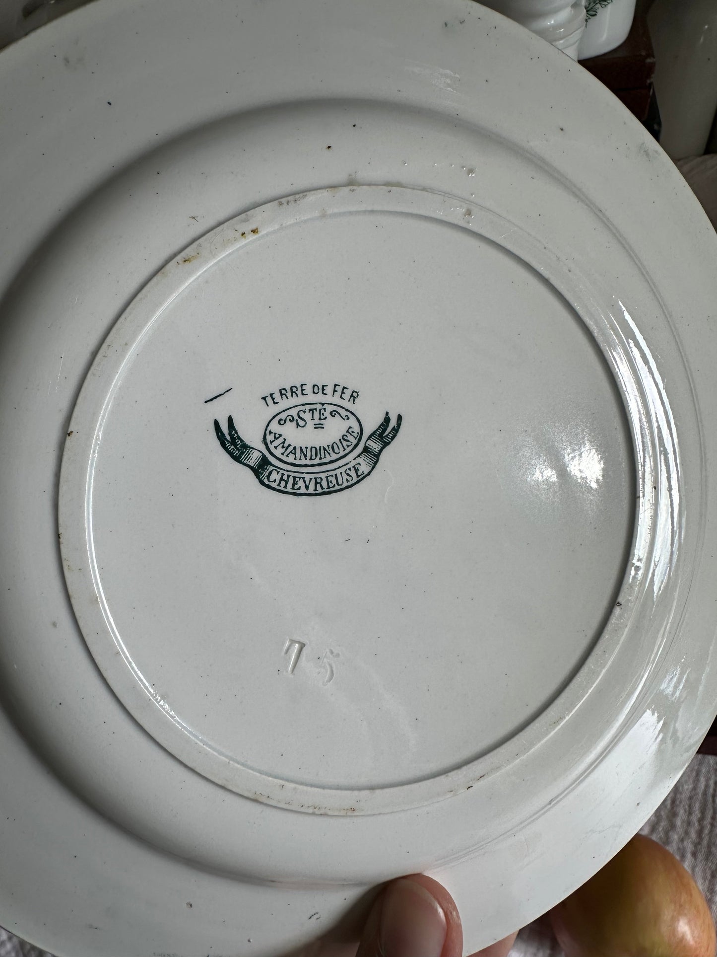 Assiette plate terre de fer De Raymonde à Zoé