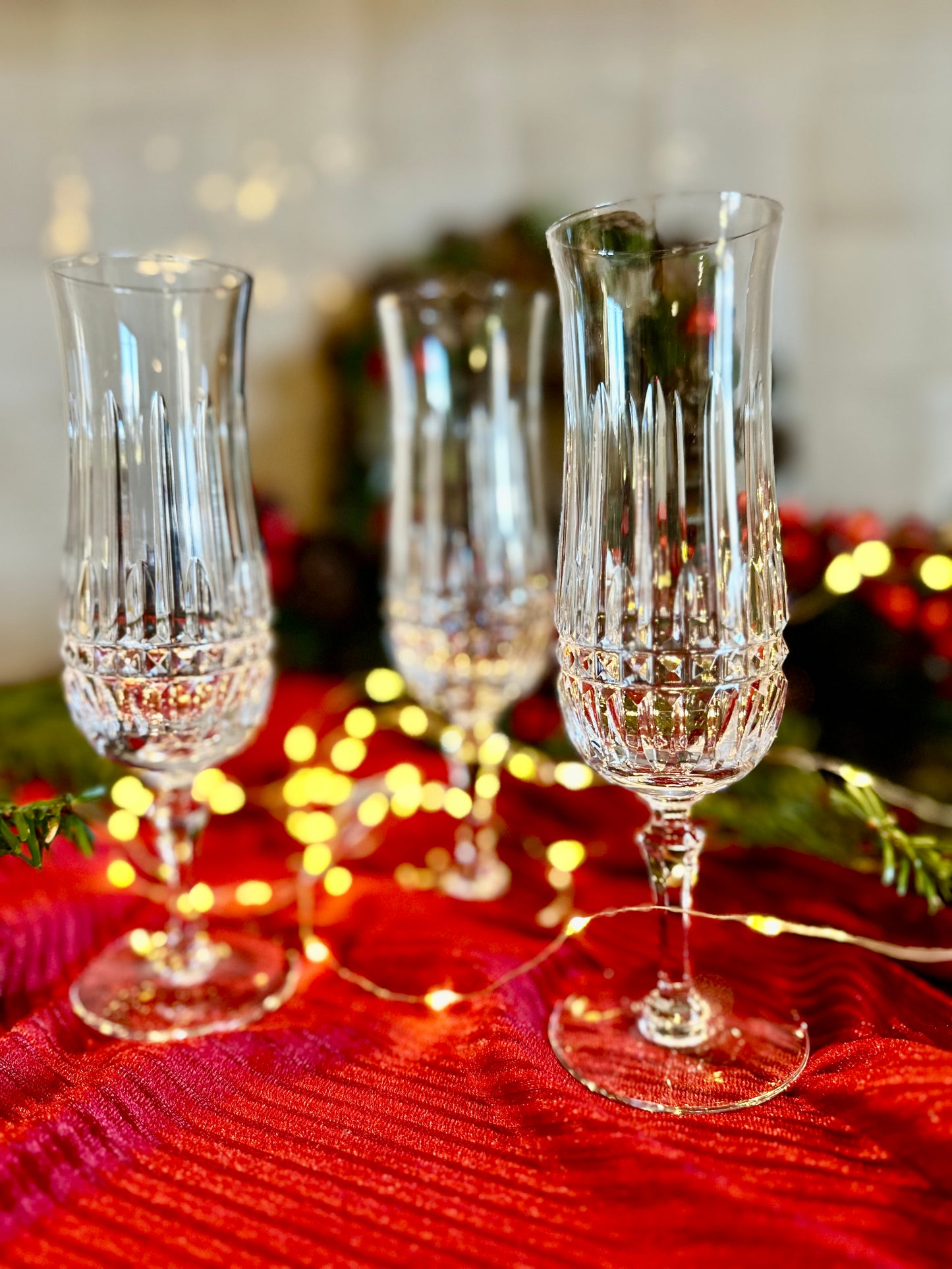 Trio de flûtes à champagne en cristal De Raymonde à Zoé