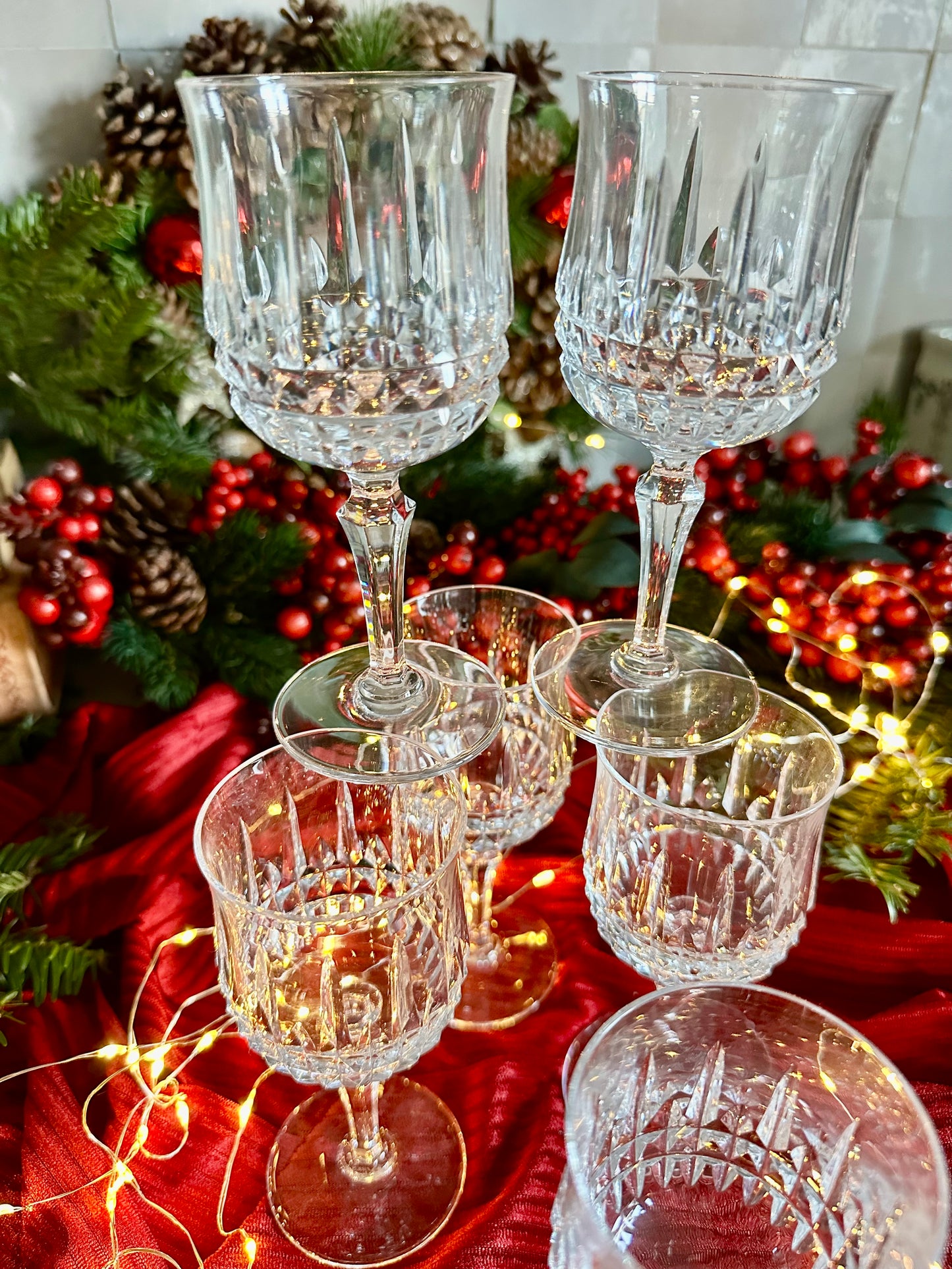 Ensemble de 6 verres à vin/eau en cristal De Raymonde à Zoé