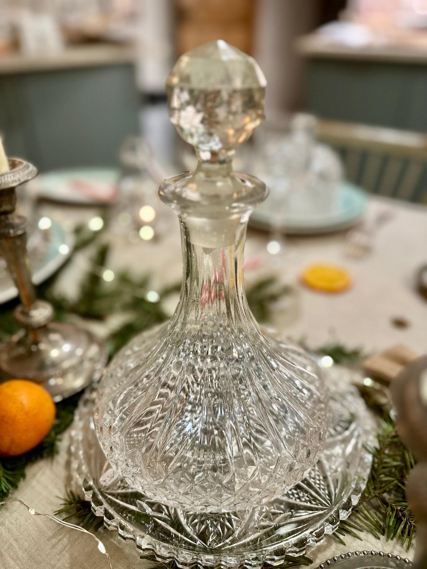 Carafe à décanter en verre, bouchon rond pointe de diamant De Raymonde à Zoé