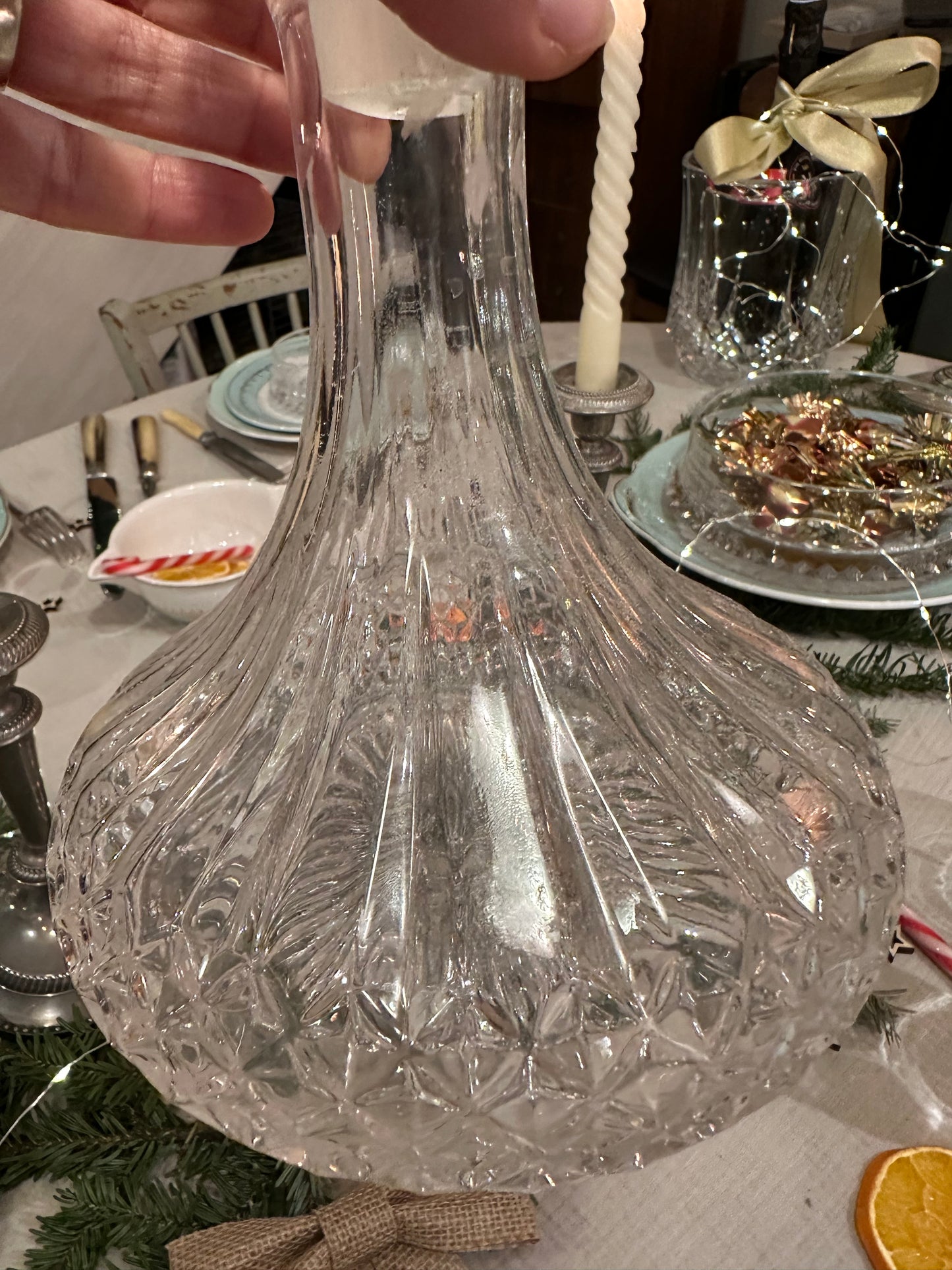 Carafe à décanter en verre, bouchon rond pointe de diamant De Raymonde à Zoé