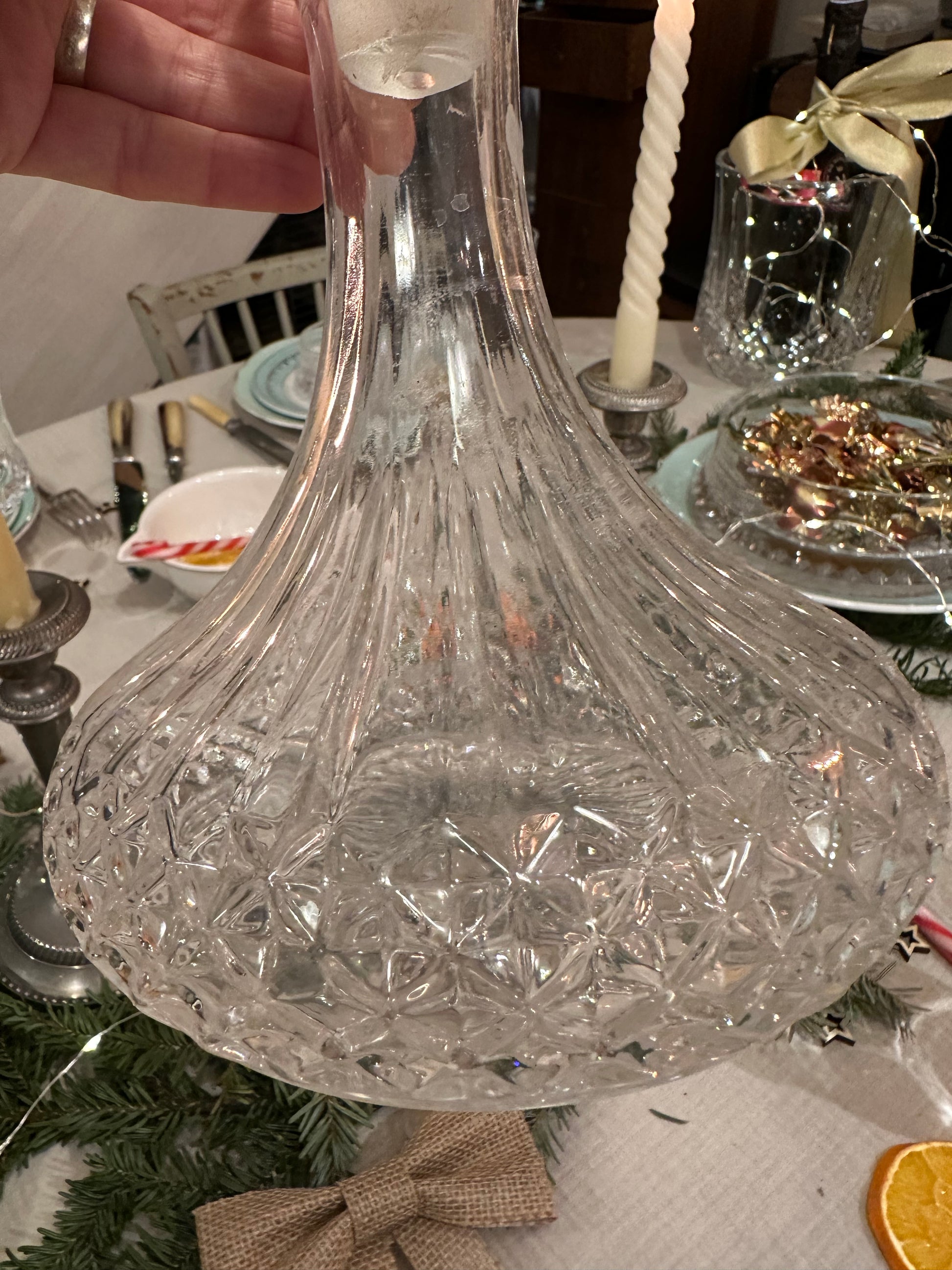 Carafe à décanter en verre, bouchon rond pointe de diamant De Raymonde à Zoé