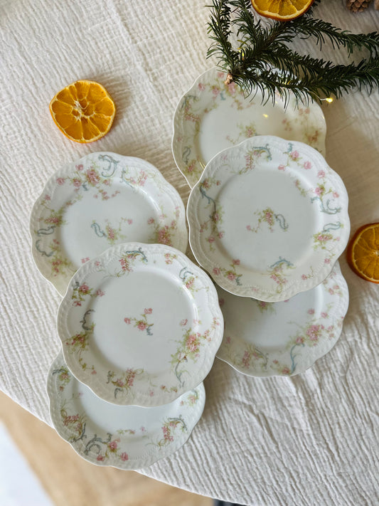 6 assiettes à dessert en porcelaine Haviland De Raymonde à Zoé