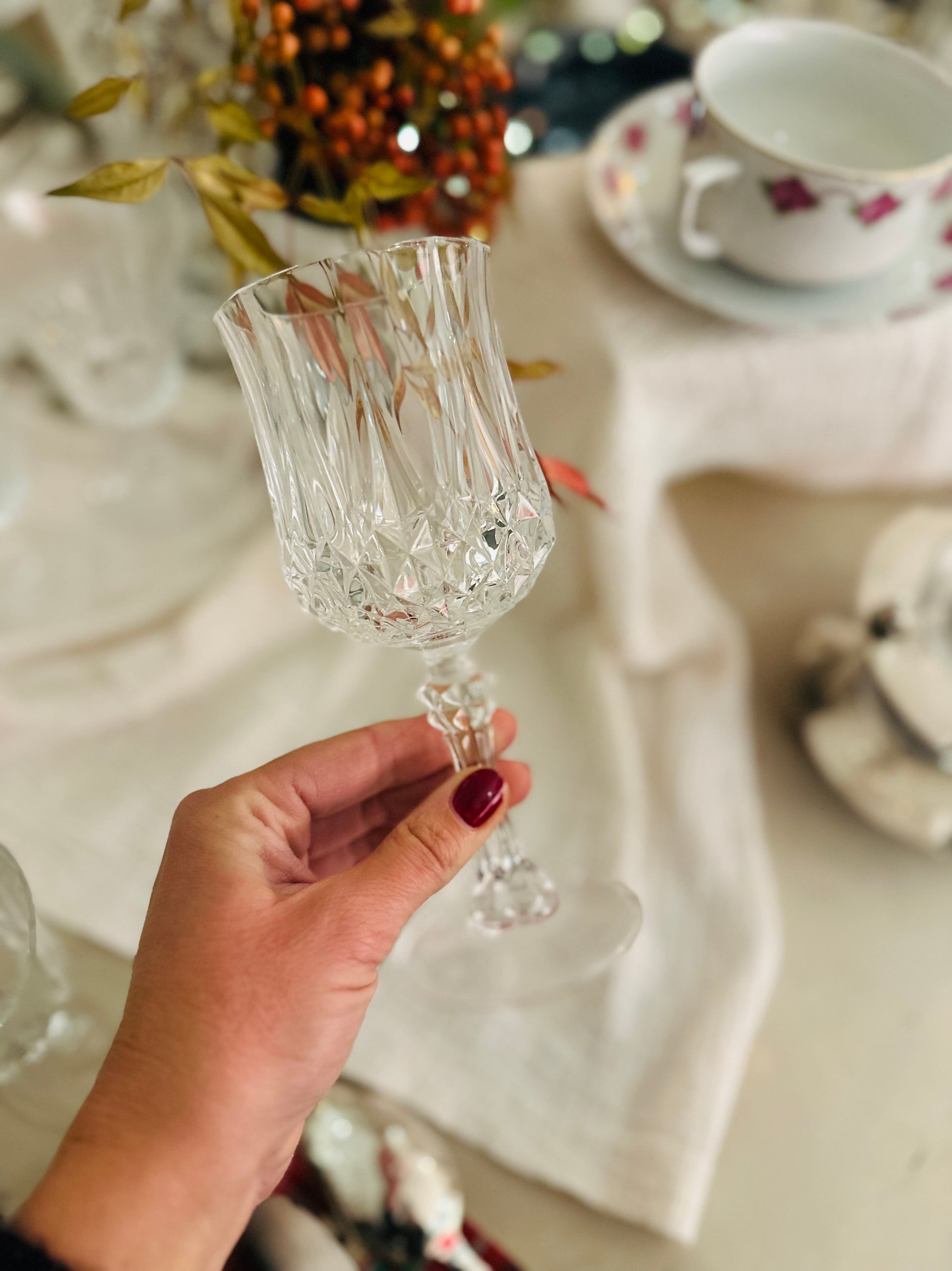 Ensemble de 6 grands verres à eau en cristal d’Arques De Raymonde à Zoé