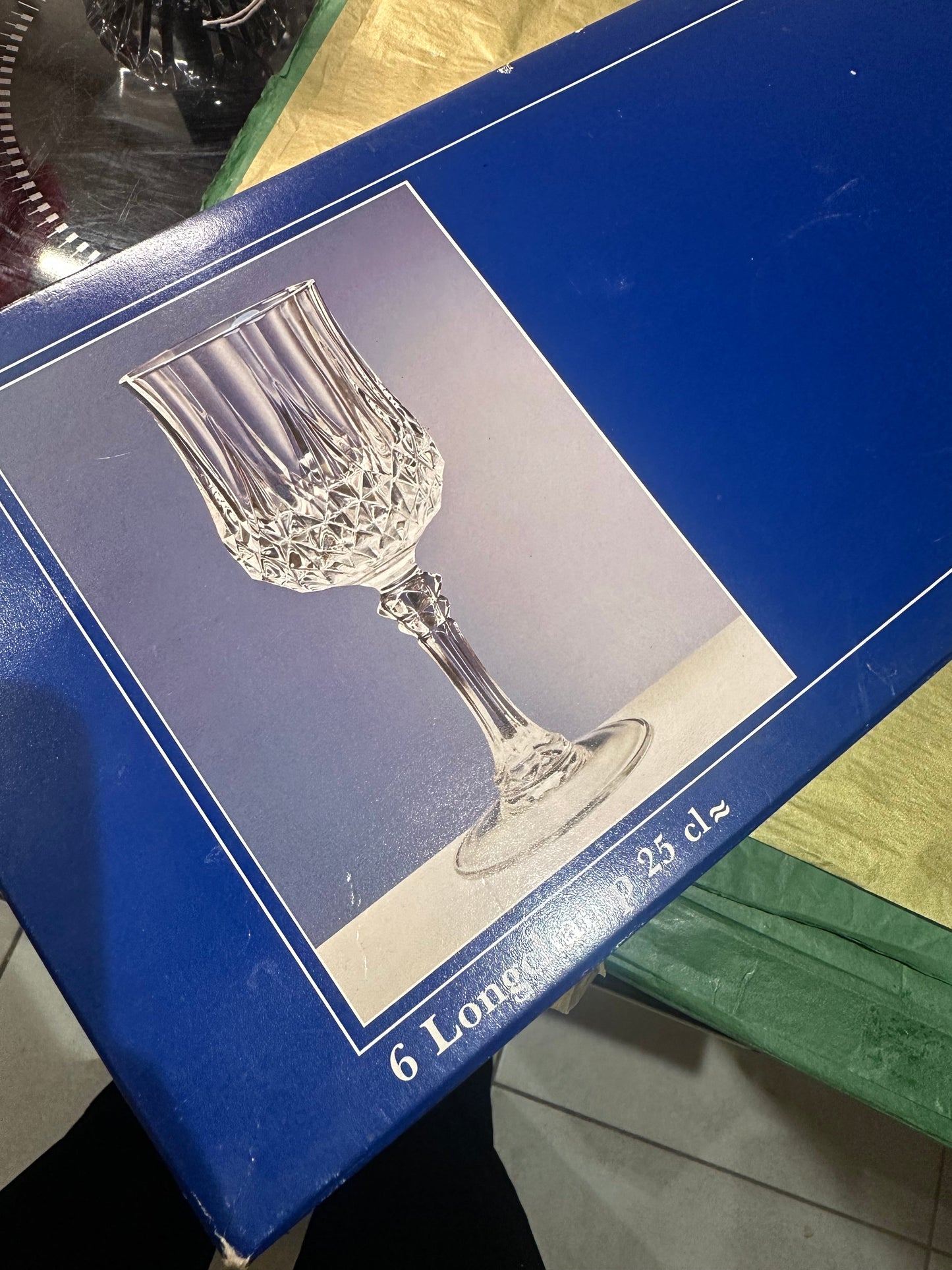 Ensemble de 6 grands verres à eau en cristal d’Arques De Raymonde à Zoé