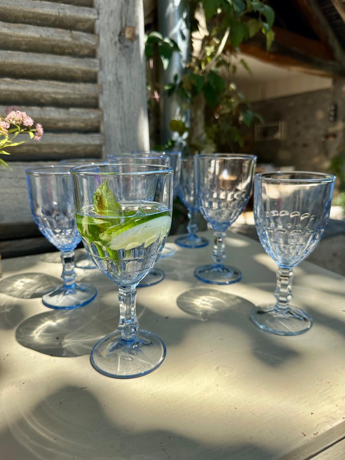 Ensemble de 8 verres à eau et à vin en verre De Raymonde à Zoé