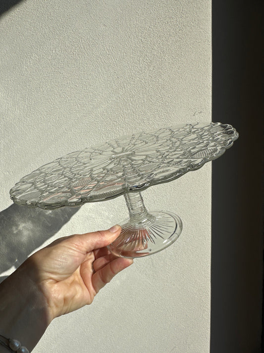 Plat sur pied en verre moulé De Raymonde à Zoé