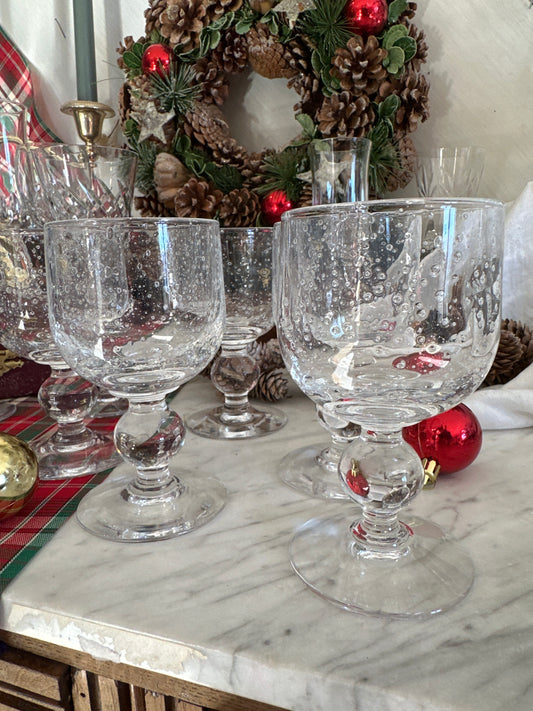 5 verres en verre bullés De Raymonde à Zoé